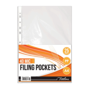 A4 Filing / Plastic Pockets 40mic - 25