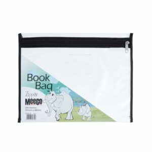 A4 Clear Book Bag with Zip - Black