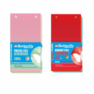 Bright + Pastel Board Strip File Dividers Pack of 100