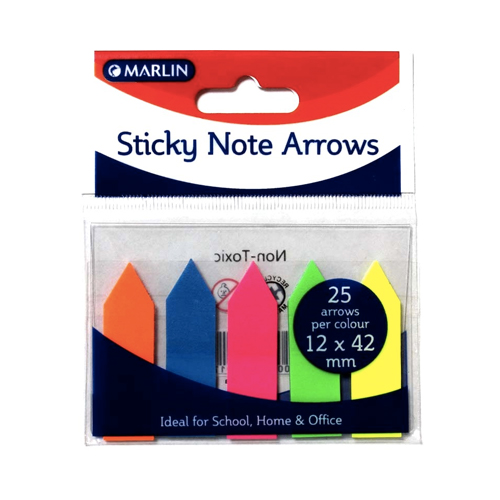Marlin Neon Sticky Note Arrows 125 Flags (12x42mm)