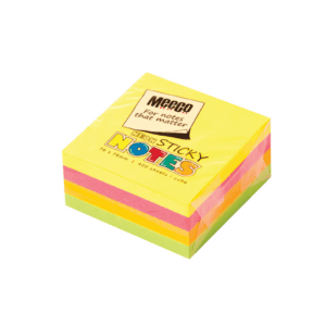 Meeco Neon Sticky Notes 400 Sheets (75x75mm)