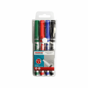 Parrot Slimline Whiteboard Marker Set 4pc