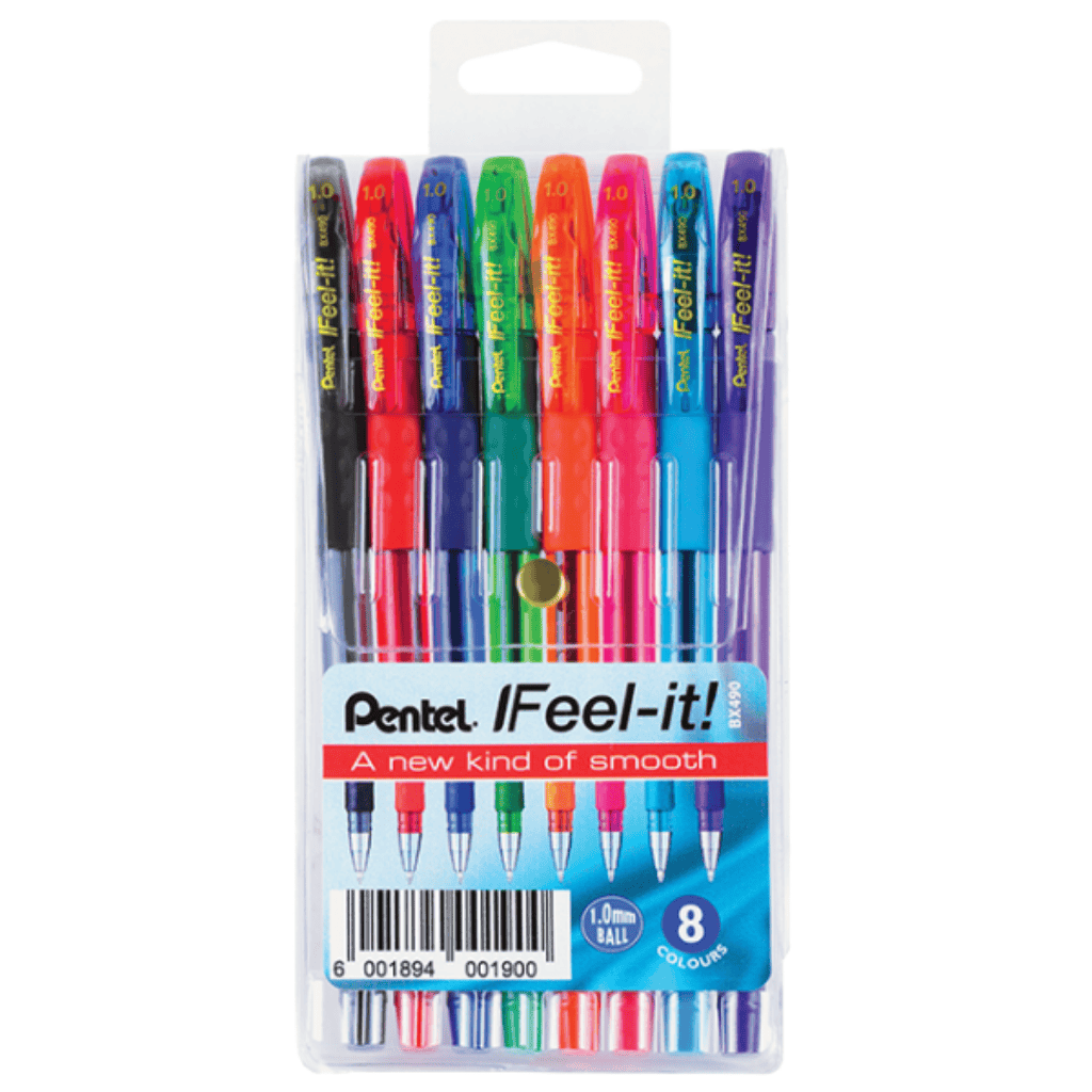 Pentel "Feel it" Retractable Ballpoint Pens Wallet 8