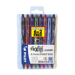 Pilot Frixion Clicker Retractable Rollerball Pen 0.7mm Set of 8