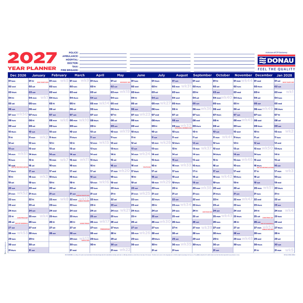 Year Planner 2027