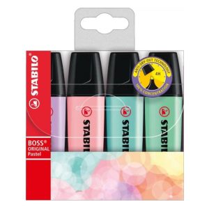 Highlighter Stabilo Boss Pastel Wallet of 4