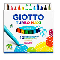 Giotto Maxi Fibre Tipped Pens Pack of 12 + 24 - 12's