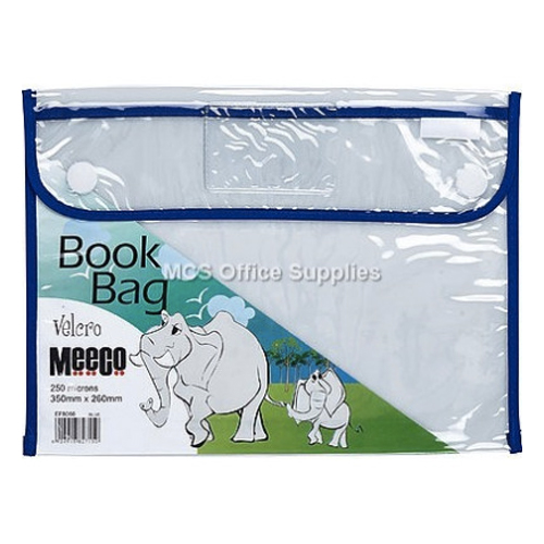 Clear Book Bag with Velcro Blue Speciality