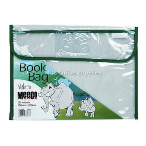 Clear Book Bag with Velcro - Green