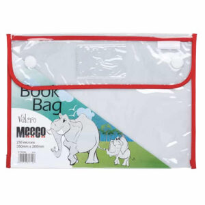 Clear Book Bag with Velcro - Red