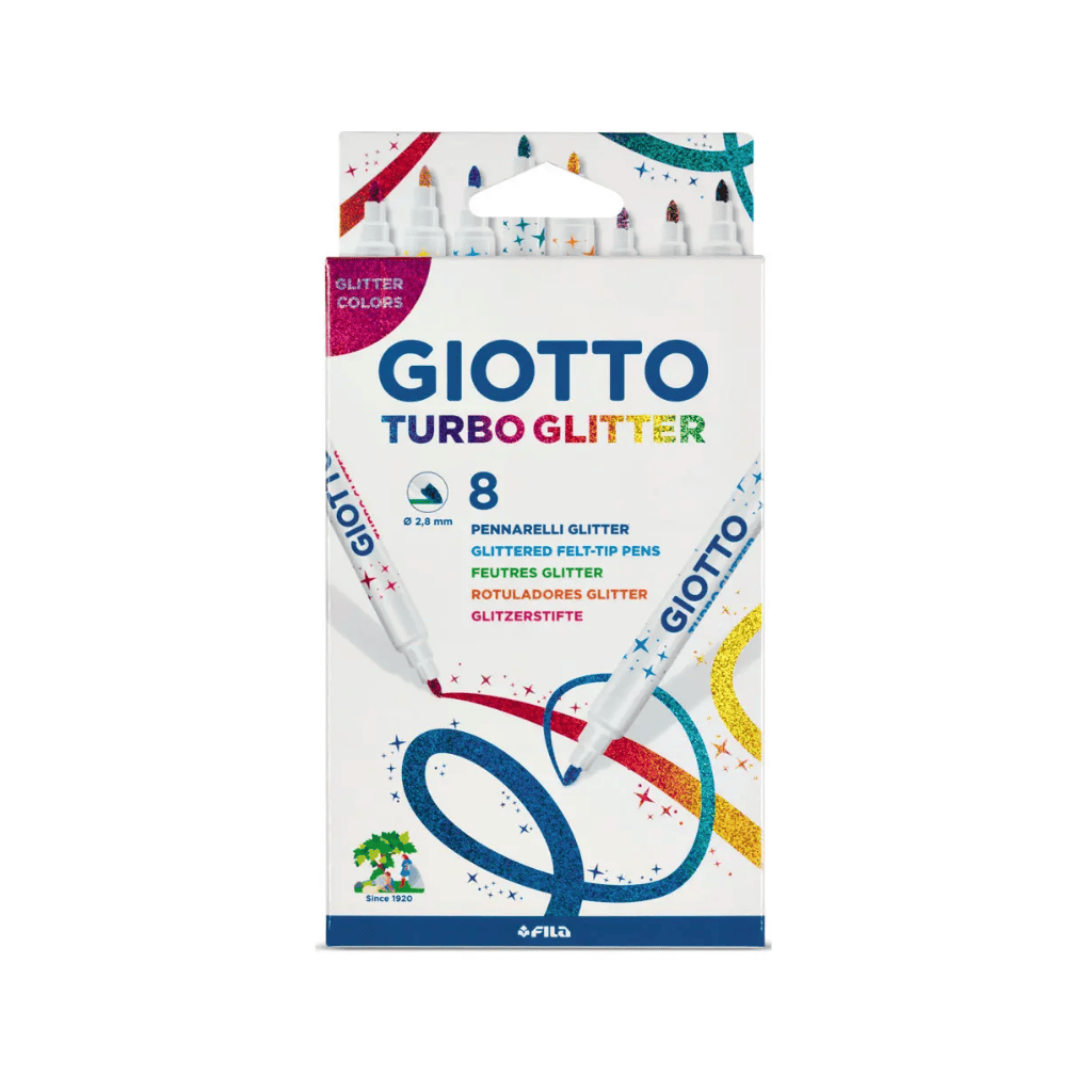 Giotto Turbo 8 Glitter Fibre Tipped Pens