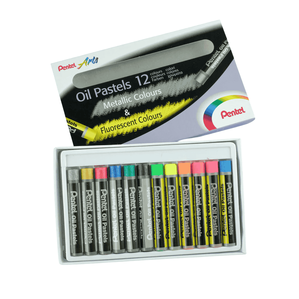 Pentel Metallic/Flourescent Oil Pastels 12's