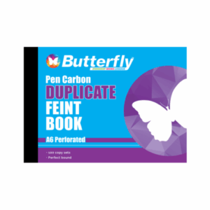 Butterfly Pen Carbon Book A6 Duplicate Feint Ruled