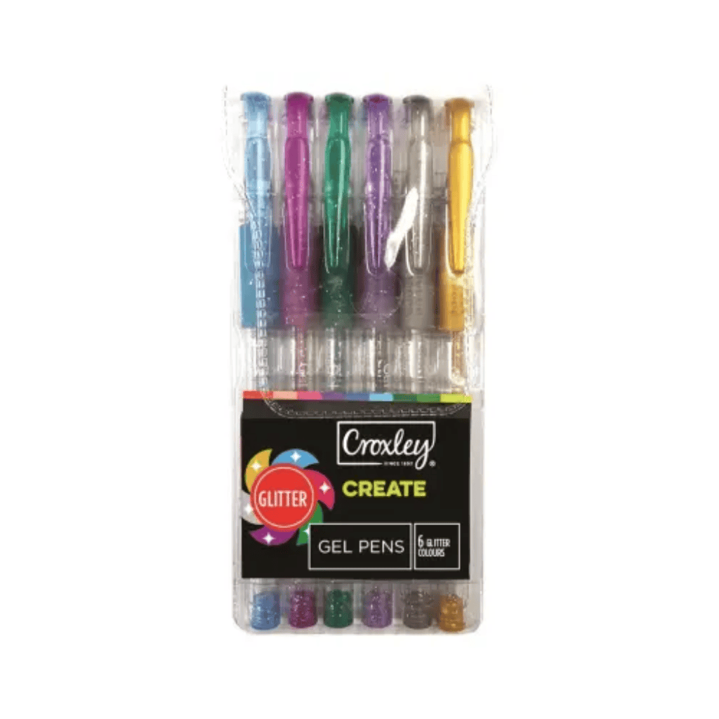 Croxley Create Glitter Gel Pens Wallet Of 6 Assorted Speciality Croxley Create Glitter Gel Pens Wallet Of 6 Assorted Speciality