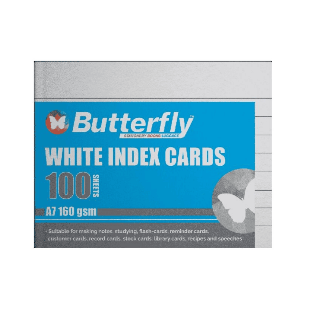 Index/Speech Card Ruled A7 White 100's