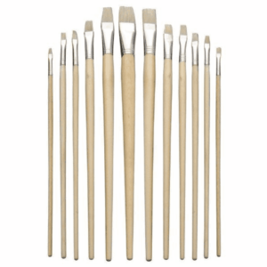 Flat Hog Hair Brush Set 12pc