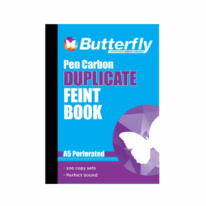 Butterfly Pen Carbon Book A5 Duplicate Feint Ruled