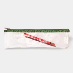 Thandana Clear Pencil Case 33cm – Cheetah – Olive