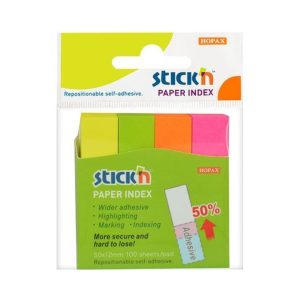 Stick ‘n Neon Paper Index Tabs 100 Sheets (50x12mm)