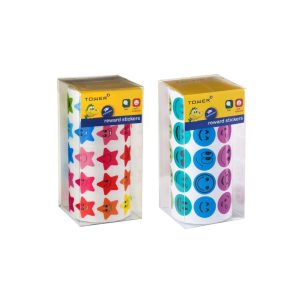Tower Assorted Stars with Happy Faces Value Roll 1000 Labels