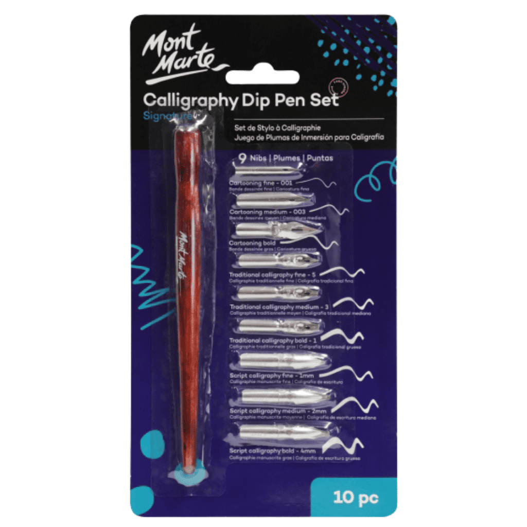 Mont Marte Signature Calligraphy Dip Pen Set 10pc