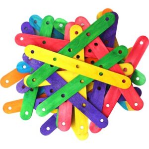 Dala Coloured Wooden Sucker with Holes 30pc