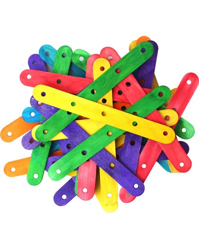 Dala Coloured Wooden Sucker with Holes 30pc