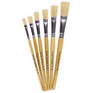 Flat Hog Hair Brush Set 6pc