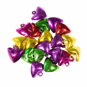 Coloured Heart Bells 10pc