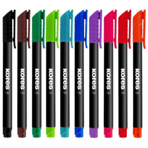 Kores Permanent K-Marker Fine Set of 10 Mixed Colours