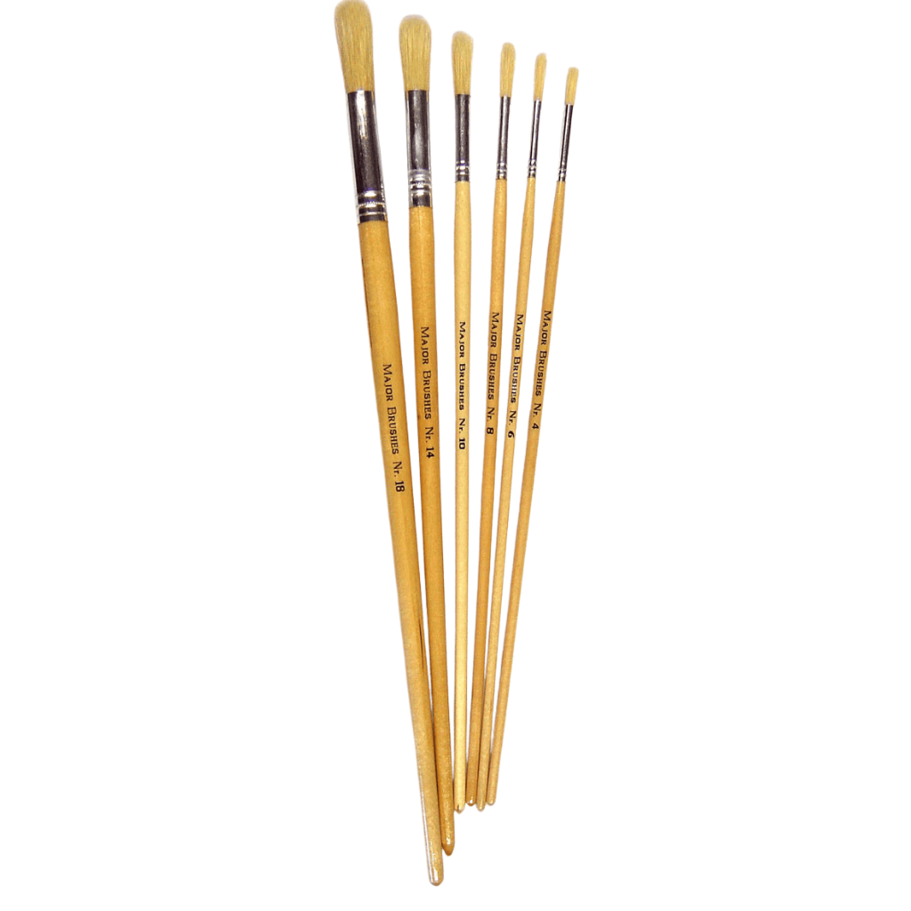 Round Hog Hair Brush Set 6pc