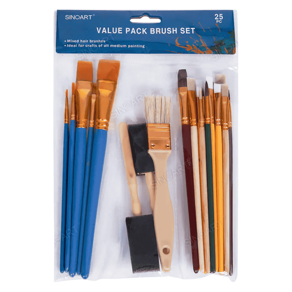 Sinoart Assorted Multipurpose Paint Brush Set of 25