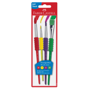 Faber-Castell Soft Touch Bright Handle Paint Brushes 4pc