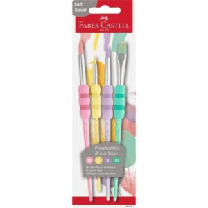 Faber-Castell Soft Touch Pastel Handle Paint Brushes 4pc