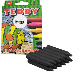 Teddy B8 Medium Wax Crayons Black + White Set of 8