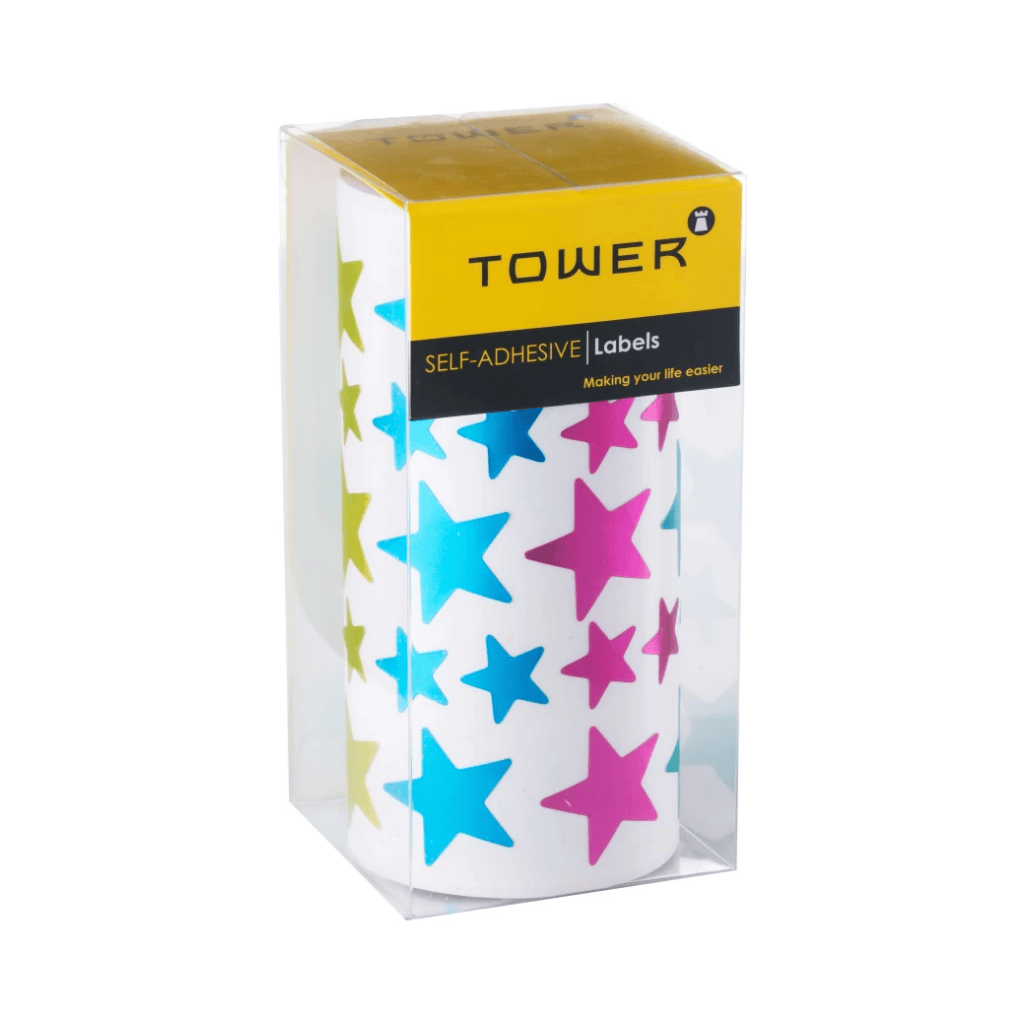 Tower Large + Medium Metallic Stars Value Roll 1075 Stickers ...