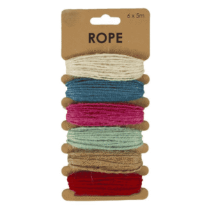 Light Colour Craft Rope – 6 Colours, 5m Each