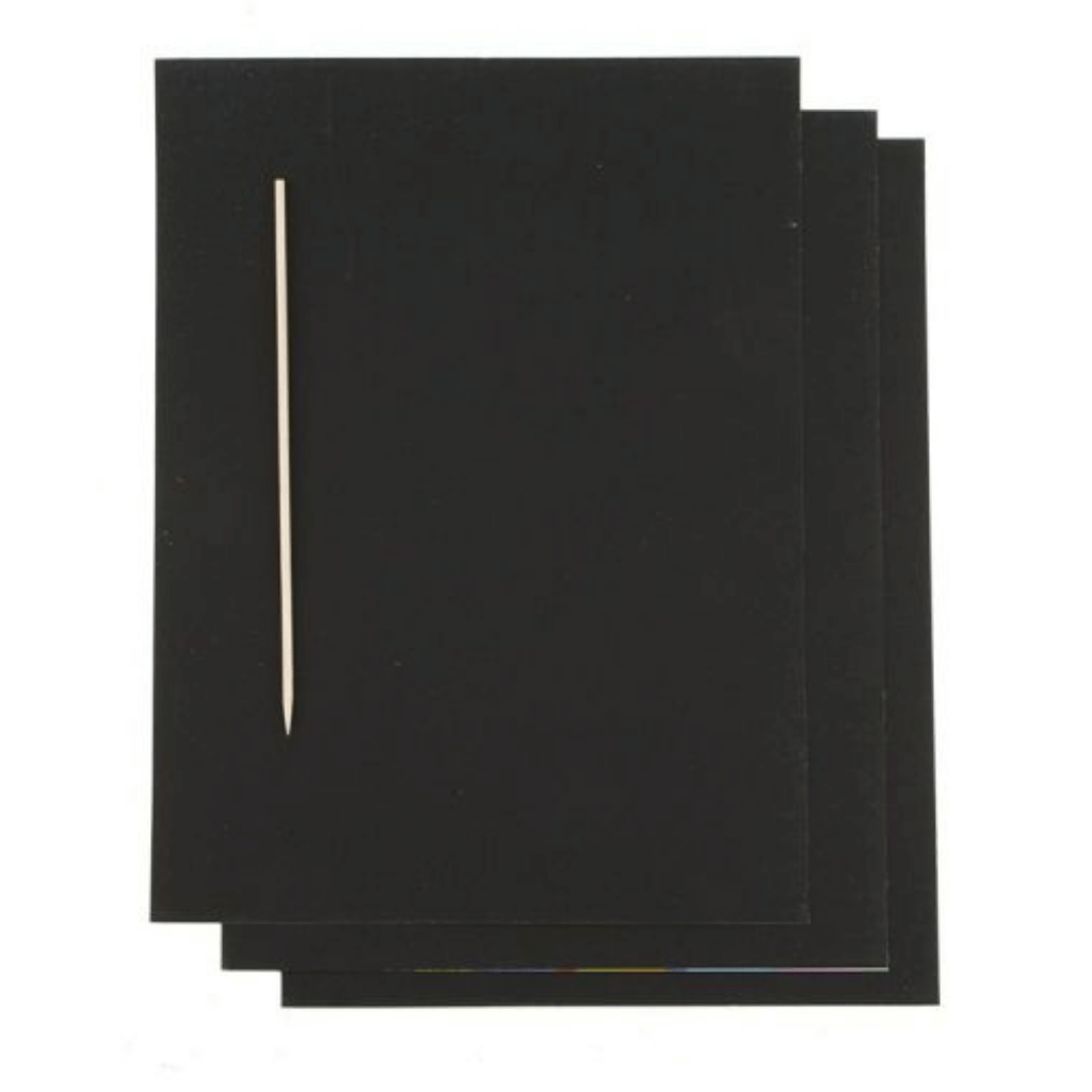 A5 Scratch Art Pad with Wooden Tool 3 Sheets