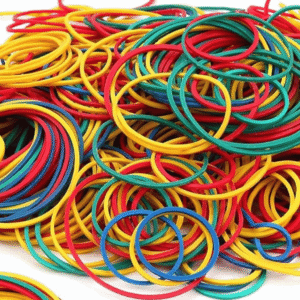 Coloured Elastic Bands Assorted 100g