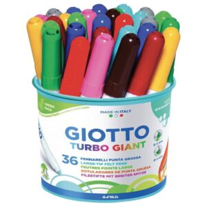 Giotto Turbo Colour Felt Tip Pens – Class Pack Tub of 36