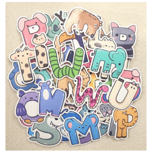 Theme Stickers Alphabet Animals 50pc