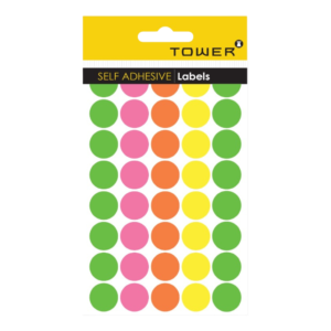 Tower C19 Round Fluorescent Labels 240 Stickers