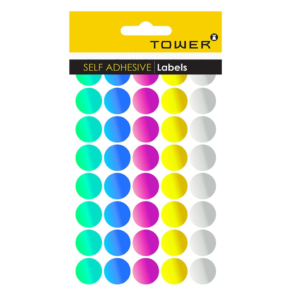 Tower C19 Round Metallic Labels 240 Stickers