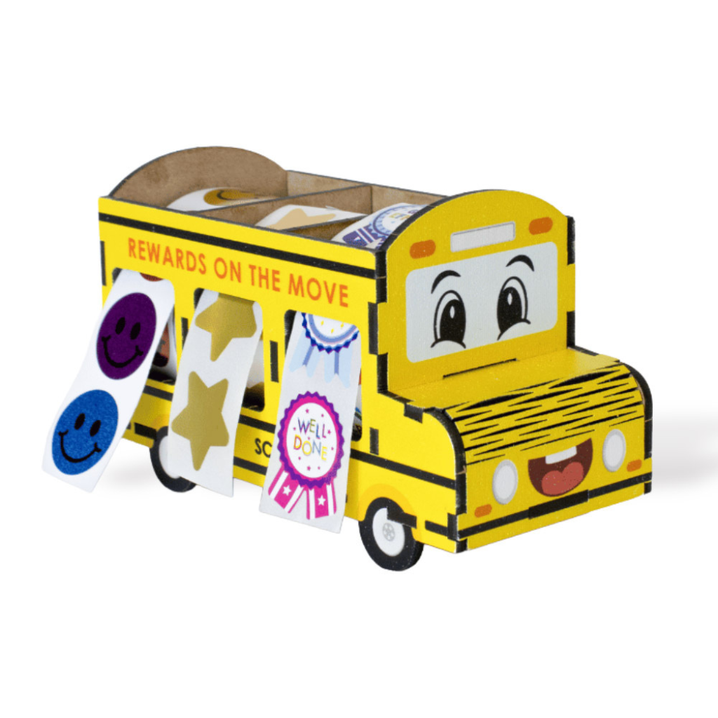 Tower Wooden Sticker Dispensing Bus reward dispenser