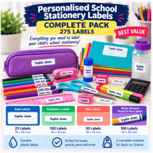 Personalised School Stationery Labels – Complete 275 Label Pack